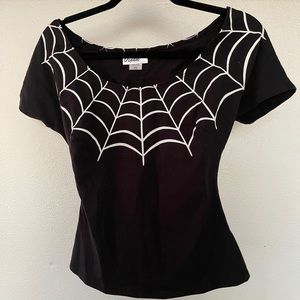 MANTRAP SPIDERWEB TOP IN BLACK - VIXEN